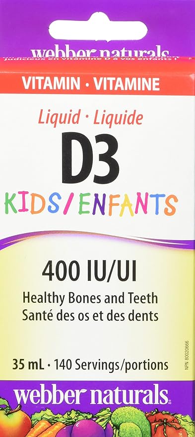 Webber Naturals Vitamin D3 Kids 400iu 35mL