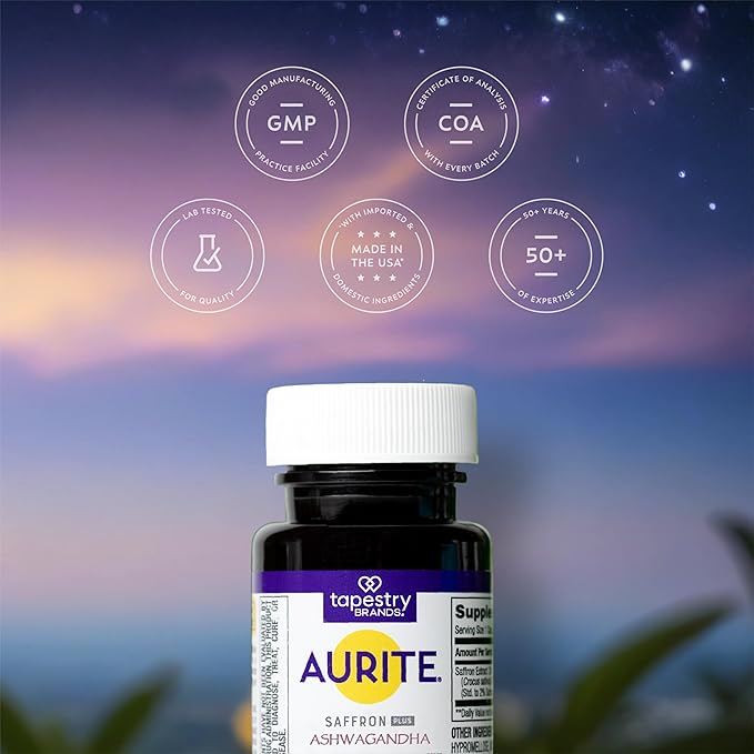 Saffron Supplement | Stress Management Herbal Mood Support Long-Term Memory for Women &amp Men. (60 Count (Pack of 1) Saffron + Ashwagandha)
