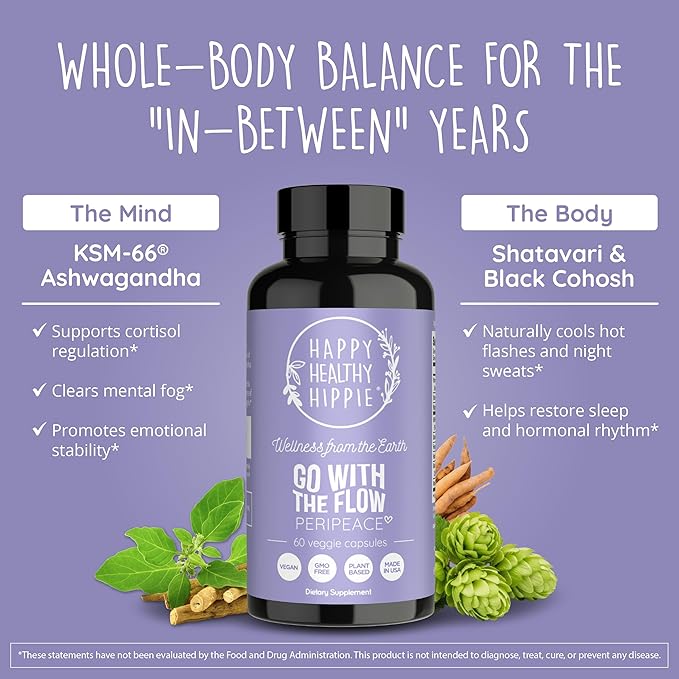 Happy Healthy Hippie PeriPeace Supplements for Women &amp Namastay Natural Sleep Aid for Adults