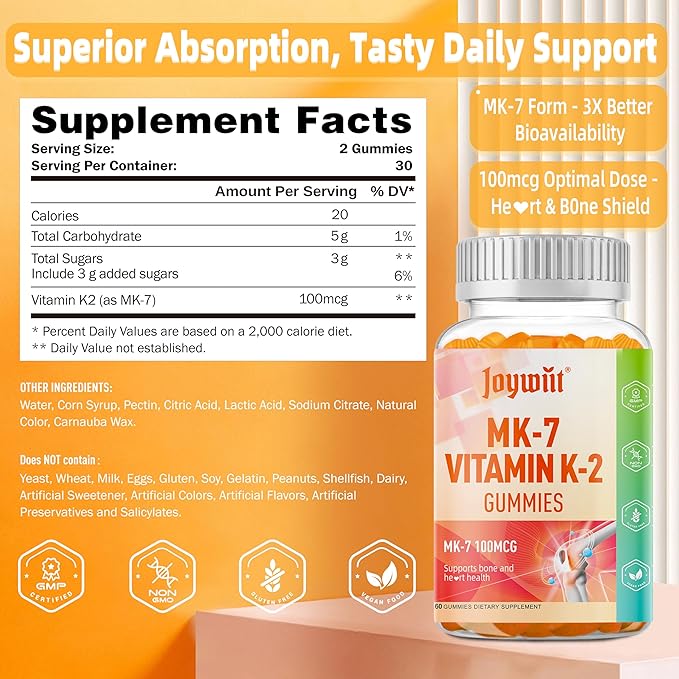 Vitamin K2 MK-7 Gummies 100mcg &amp Oregano Oil Gummies 300mg with 200mg Black Seed Oil