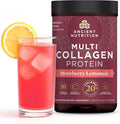 Ancient Nutrition Collagen Peptides Powder Multi Collagen Protein Women &amp Men Vitamin C Probiotics Hydrolyzed Collagen Supports Skin Joints Gut Health Strawberry Lemonade 24 Servings