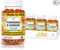 Lunakai USA Made Turmeric and Ginger Supplement Gummies 500mg with Black Pepper – High Absorption Curcumin Turmeric Gummies for Joint Comfort Daily Immune Support Non-GMO - 3 Pack