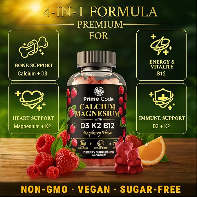 Prime Code Calcium Gummies and Vitamins D3 Complex