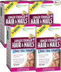 Applied Nutrition Longer Stronger Hair &amp Nails - 60 Liquid Soft-Gels Pack of 4 - Biotin Silica &amp Collagen - 120 Servings