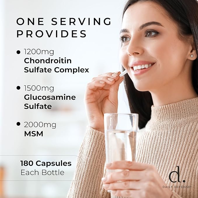 Glucosamine with Chondroitin &amp MSM Joint Supplement - Joint Support Supplement for Men &amp Women’s Mobility &amp Flexibility - 180 Capsules Youthflex Glucosamine Complex Made in The USA