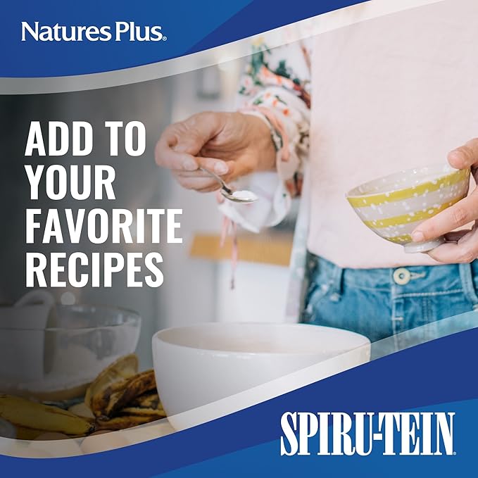 NaturesPlus SPIRU-TEIN Protein Powder Meal - Strawberry - 8 Packets - Plant-Based Protein Shake - Non-GMO Vegetarian Gluten Free - 8 Servings