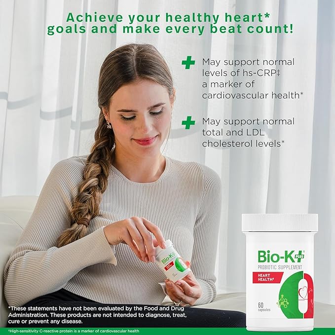 Bio-K+ Probiotic Bundle: Heart Health (60 ct) for Cholesterol Support + Women’s Health (30 ct) for Vaginal &amp Urinary Tract Health. Vegan Non-GMO Shelf-Stable.