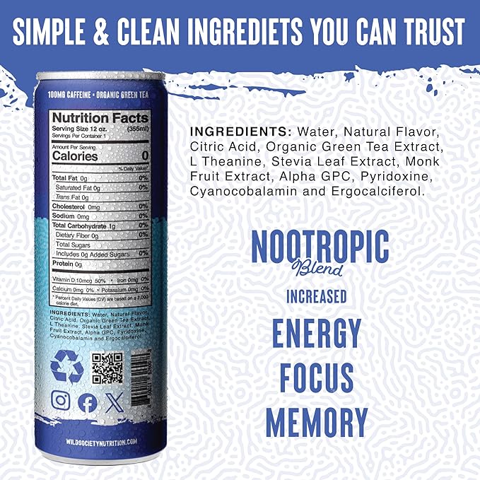 WILD SOCIETY Clear Isolate + Energy Drink Super Combo - Rocket Pop Clear Whey + Blue Razz Energy Drink