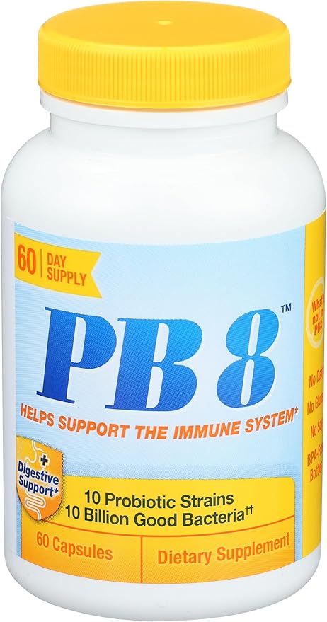 Nutrition Now PB 8 Probiotic Immune System and Digestive Support* Dietary Supplement 60 Count