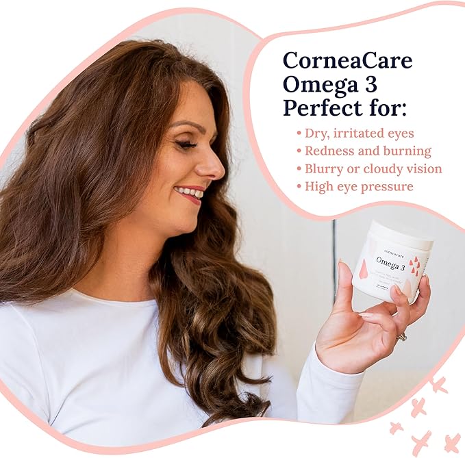 CorneaCare Triple Strength Omega 3 | Omega Fish Oil for Eyes | Eye Health Supplements | 60 Softgels