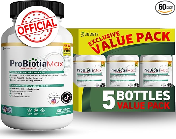 ProBiotia Max 40 Billion CFU Extra Strength Oral Probiotic Supplement 60 Capsules Supports Teeth and Gum Health Gluten Free (5)