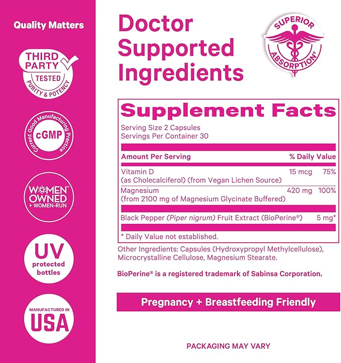Pink Stork Mood + Women's Wellness Bundle - Magnesium Glycinate + NAD+ Natural Calm Sleep Cell Regeneration Skin Health Energy Cognitive Wellness
