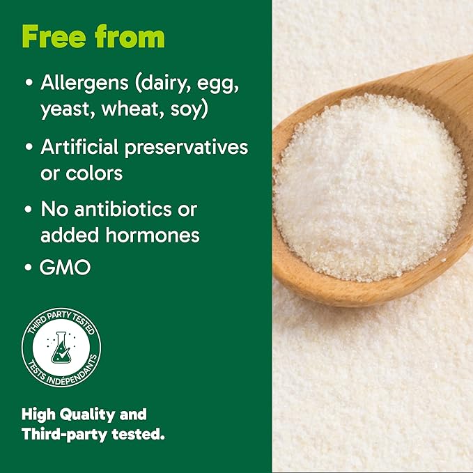 Organika Collagen Powder - for Healthy Hair Skin Nails and Joints. Hydrolyzed Protein Peptides for Better Absorption- Grass-Fed Non-GMO- Unflavoured- 2.2lbs