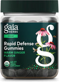 Gaia Herbs Rapid Defense Gummies - Supports Immune Health* - with Propolis Ginger &amp Echinacea - USDA Organic - 60 Vegetarian Gummies (30 Servings)