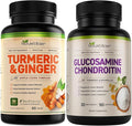 Nature's Base Turmeric &amp Ginger 60 ct + Glucosamine Chondroitin 90 ct