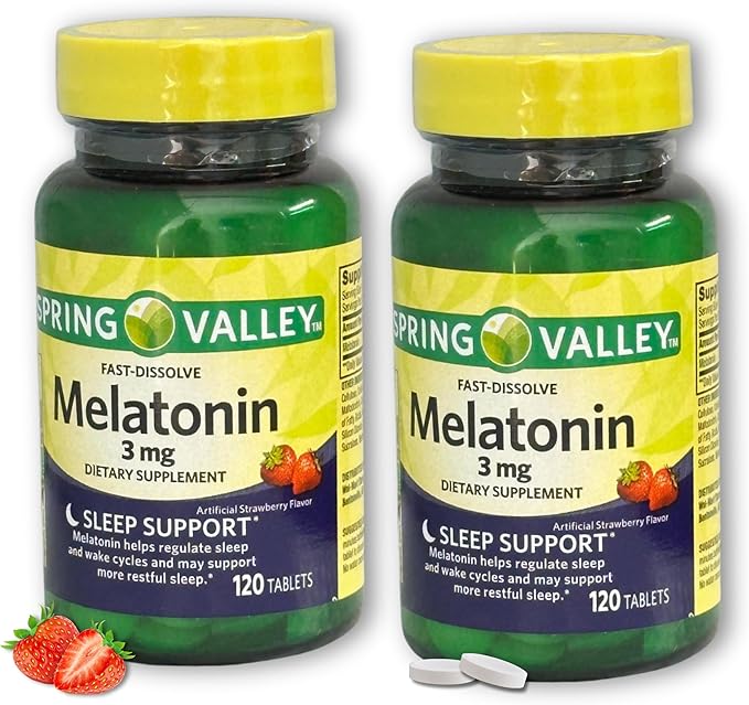 Melatonin 3mg- Fast Dissolve 120 Tablets (Pack of 2) Boxed by Fusion Shop Store