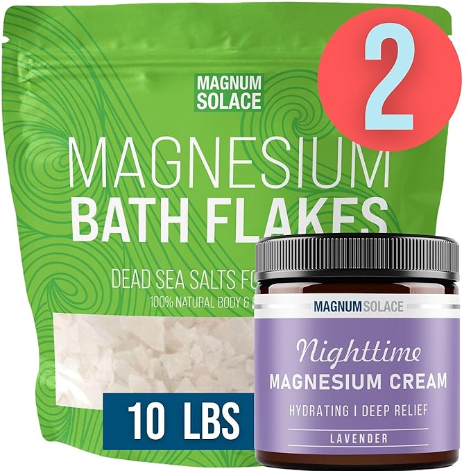 Pure Magnesium Flakes &amp Cream (2 Item Bundle)