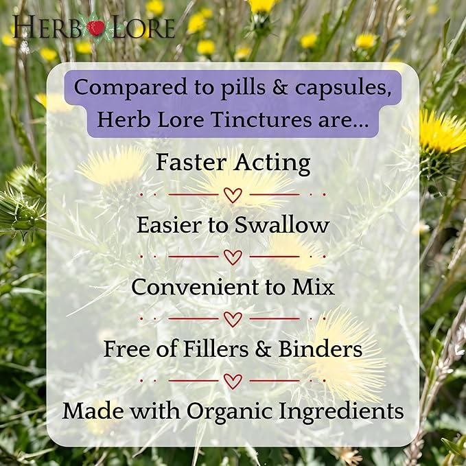 Herb Lore Organic Blessed Thistle for Breastfeeding Support - Liquid Lactation Supplement - 4 fl oz