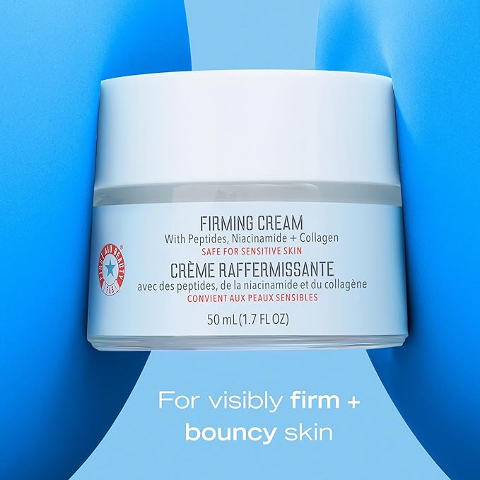 First Aid Beauty Firming Collagen Cream with Collagen Peptides and Niacinamide – Day + Night Anti-Aging Face Moisturizer – 1.7 fl oz