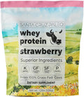 Santa Cruz Paleo Whey Protein Powder Strawberry 20g Grass Fed Whey Protein Isolate Per Serving Gluten Free Keto Sugar Free Paleo Natural Post Workout Muscle Support 20 Servings 1.2lb Bag