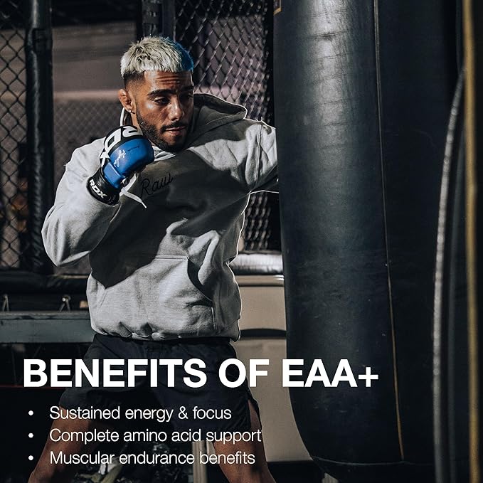 RAW EAA Plus Amino Acids Powder Watermelon Grape (30 Servings) - Pre Workout Amino Energy Powder for Advanced Endurance Recovery &amp Lean Muscle Growth - BCAA Amino Acids Supplement for Men &amp
