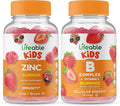 Lifeable Zinc Kids + B Complex Kids Gummies Bundle - Great Tasting Vitamin Supplement Gluten Free GMO Free Chewable Gummy