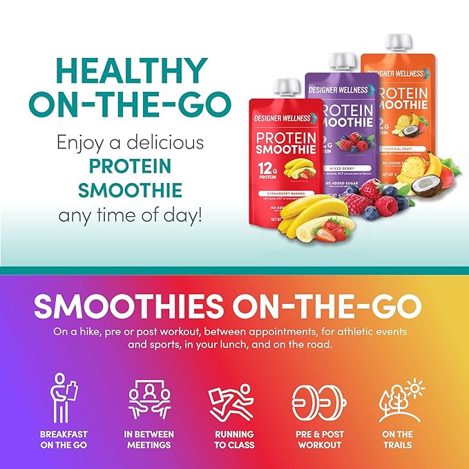 Designer Wellness Protein Smoothies Original Variety Pack &amp Super Fruits Variety Pack Bundle