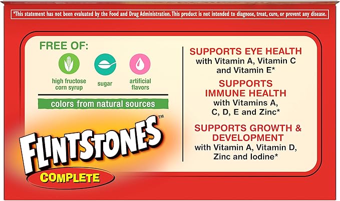 Flintstones Complete Children's Multivitamin Tasti Smooth Chewable Tablets - 60 ct Pack of 4