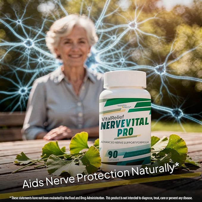 NerveVital Pro - Our Best Nerve Vital Supplement - Nerve Vital Magnesium Lions Mane Vitamin D &amp Vitamin B12 Complex for Nerves - Nervevital Neuropathy Supplement - Peripheral Neuropathy Supplem