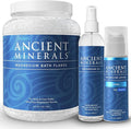 Ancient Minerals Magnesium Bath Flakes - Magnesium Oil Spray and Lotion Ultra with MSM - High-Absorption Efficiency for Relaxation Wellness &amp Muscle Relief