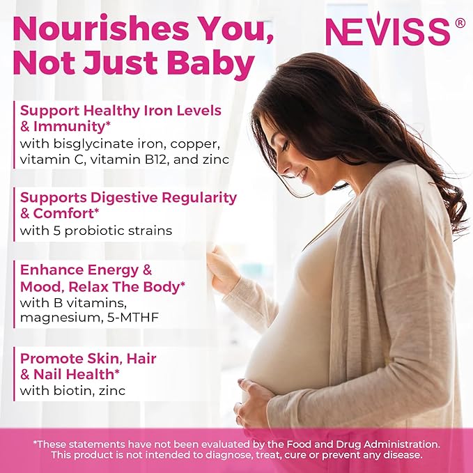 NEVISS Sugar Free 2 Pack 40:1 Ratio Inositol Gummies + 1 Pack Prenatal Vitamins for Women Gummies for BeforeDuring &amp After Pregnancy