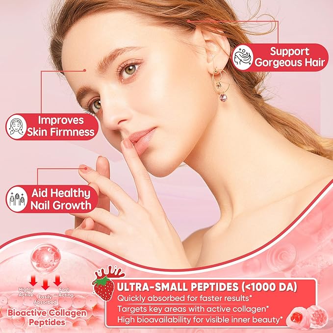 Collagen Peptide &amp Vitamin D3 K2 + Calcium Liquid-Filled Gummies