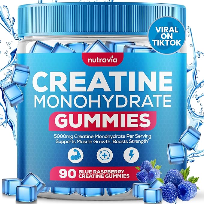 Creatine Monohydrate Gummies with 5g Creatine Monohydrate for Men and Women - Strength Endurance Muscle Micronized Clean HCL Creatine Instantized Creatina Monohidratada en Polvo USA (90 Gummies)