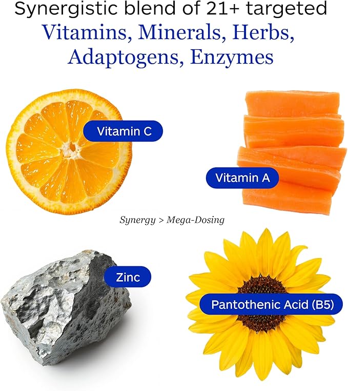 Zinc Immune Support Supplement with Vitamin C Beta Carotene and Citrus Bioflavanoids Antioxidant Immune Support - 90 Vegetarian Capsules