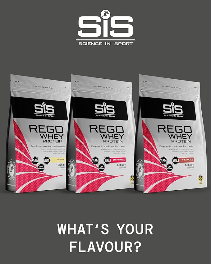 Science in Sport REGO Whey Powder - Whey Protein Powder for Muscle Support in Elite Athletes - 22g Protein - 2.8g L-Leucine - Sports Nutrition - Chocolate Flavor - 48oz