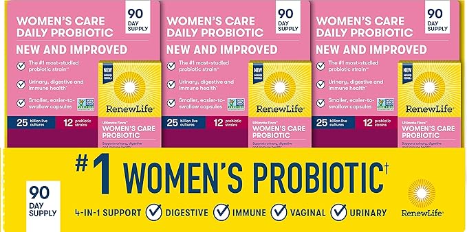 Renew Life Ultimate Flora Women's Care Probiotic 25 Billion CFU 90 Capsules (Package May Vary)