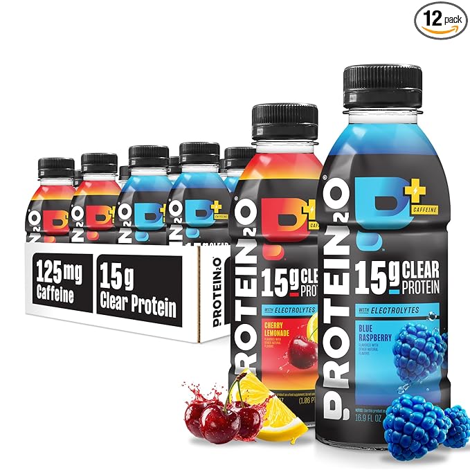 Protein2o 15g Whey Protein Isolate Hydration Drink Plus Energy &amp Focus 350mg of Electrolytes Vitamins B5 &amp B6 Sugar Free Energy Variety Pack 16.9 oz Bottle (Pack of 12)
