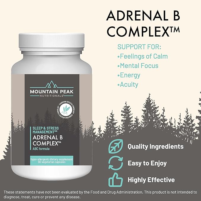 Mountain Peak Nutritionals Adrenal B Complex &amp Ultra High Multivitamin Combo Pack - Vitamin Multi-Mineral &amp Adaptogen Support - B Vitamins Probiotics &amp Essential Nutrients - 90 &amp 1
