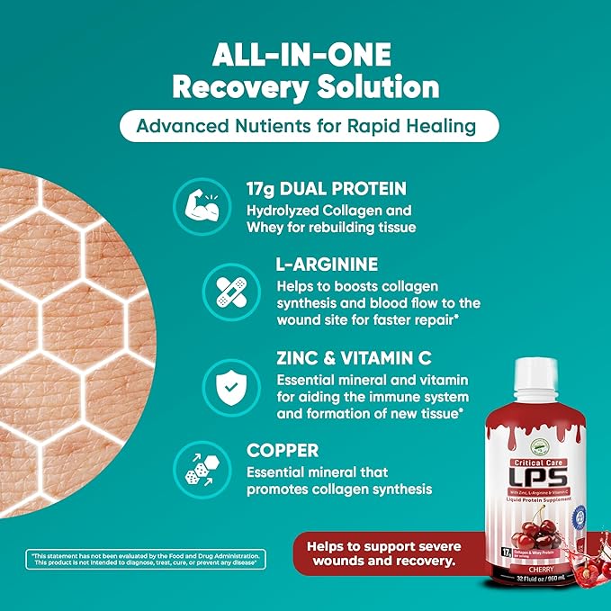 Nutritional Designs LPS Liquid Collagen &amp Whey Protein Supplement Sugar-Free Non-GMO Drink Promotes Healthy Skin &amp Hair for Men &amp Women. (Critical Care) Peach Mango