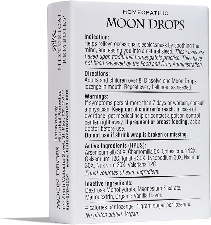 Moon Drops Sleep Aid Lozenges (3 Pack) | Homeopathic Vanilla Flavor Supplement Non-Habit Forming Vegan Gluten-Free Sleep Support Including Coffea Cruda 12X