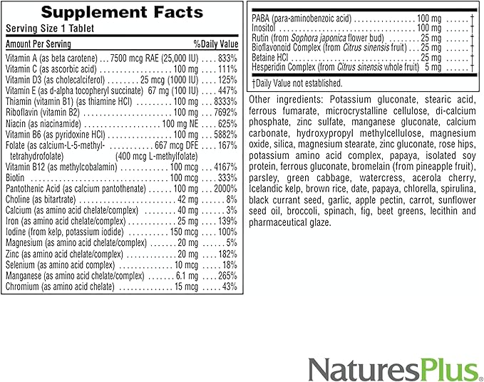NaturesPlus Ultra II Daily - 30 Tablets - Multivitamin with Whole Foods for Overall Well-Being - Supports Energy &amp Immune Health - Sustained Release - 30 Servings