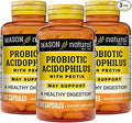 MASON NATURAL Probiotic Acidophilus 150 Day Supply Supports Regularity and Normal Digestion with Pectin &amp Calcium 100 Capsules (Pack of 3)