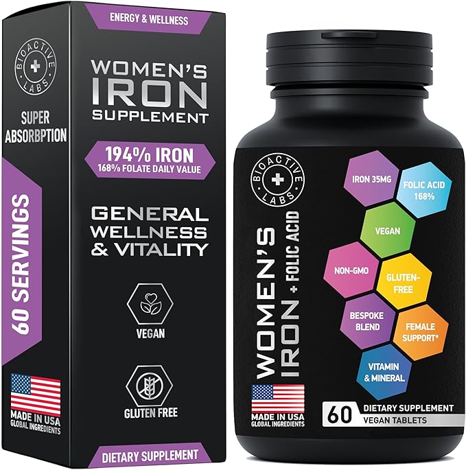 Beauty Collagen Complex and Vegan Iron Supplements for Women - Age Defense Bundle