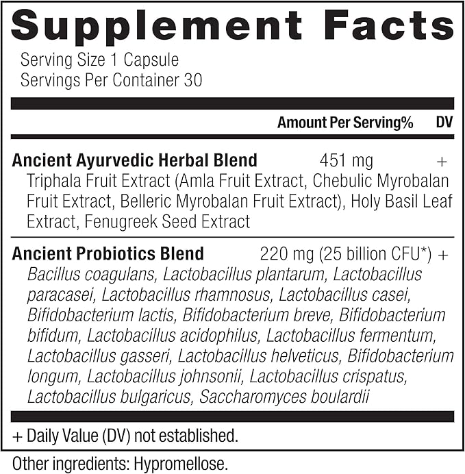 Ancient Nutrition Probiotics for Women Probiotic Women's Once Daily 30ct Digestive and Immune Support Bloating and Constipation Relief for Women Gluten Free Superfoods Blend 25 Billion CFUs*