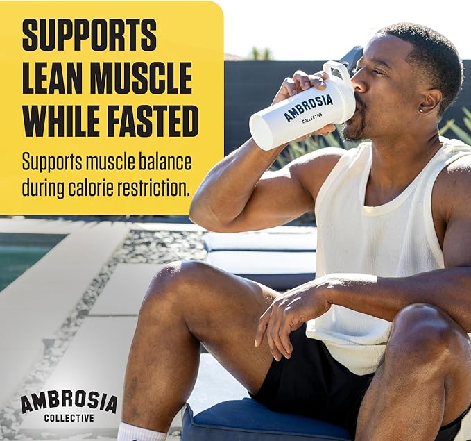 Ambrosia Hydroglyph Intraworkout Electrolytes Hydration Drink Mix | Sugar Free Electrolyte Powder with Amino Acids | Supports Lean Muscle During Fasting | 30 Servings | Strawberry Watermelon
