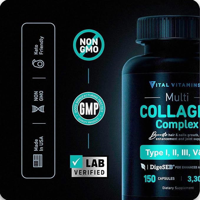 Vital Vitamins Multi Collagen Capsules + NAD+ Supplement