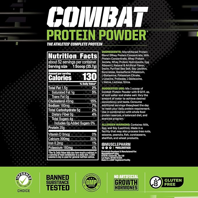 Muscle Pharm Combat Protein 2lb Vanilla and Combat Chocolate Peanut Butter Cup Sport Bars