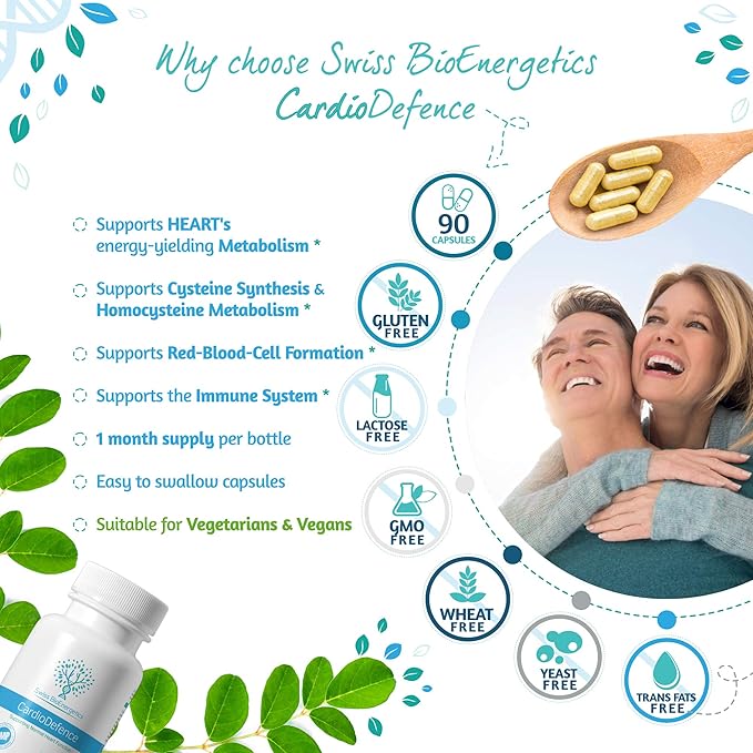 CardioDefence – 90 Capsules – a precise balance of CoQ10 D-Ribose Acetyl L-Carnitine B Vitamins and MCT to contribute to the normal function of the heart and reduce tiredness and fatigue