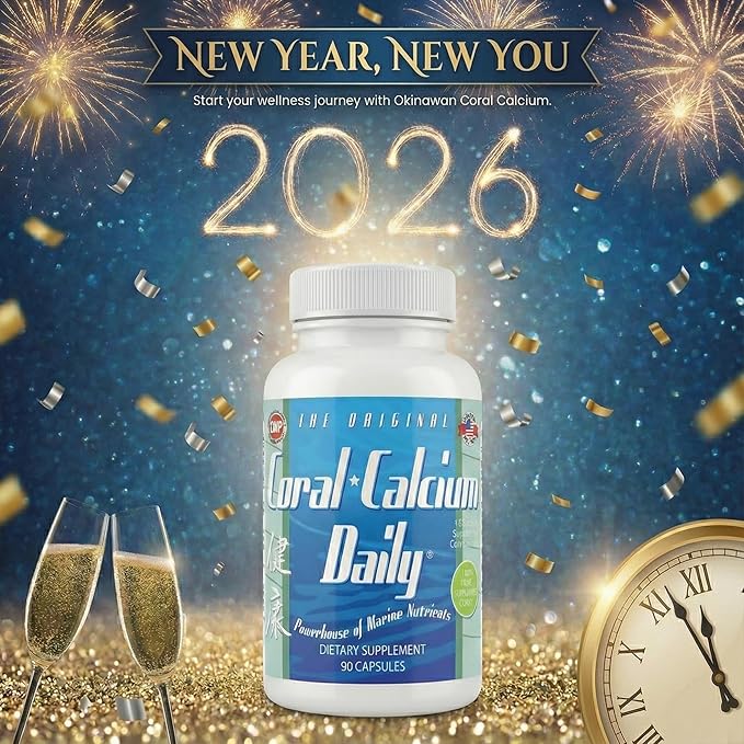 Daily Health - Pure Okinawa Coral Calcium - Marine-Grade Supplement with 72 Trace Minerals - 1475mg 540 Vegetable Capsules (6 Month Supply)