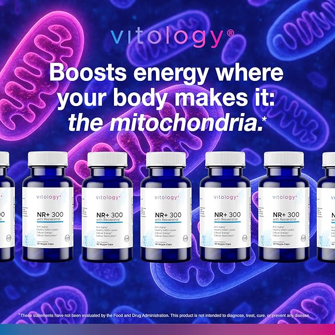 NR+ 300 | Nicotinamide Riboside 300mg with Resveratrol 50mg | Supports NAD+ Levels Cellular Energy &amp Healthy Aging | 60 Capsules
